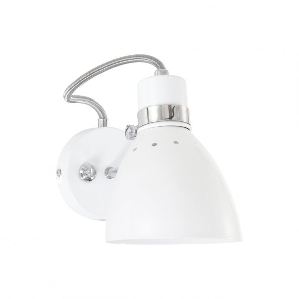 Industrielle Wandleuchte Spring Weiß Ø 12 Cm
