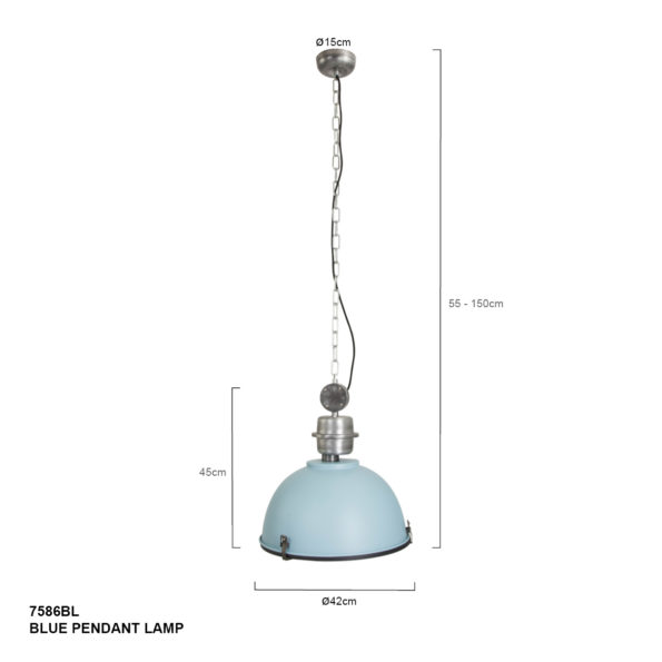 Industrie-Hängeleuchte Core Blau Ø42 cm