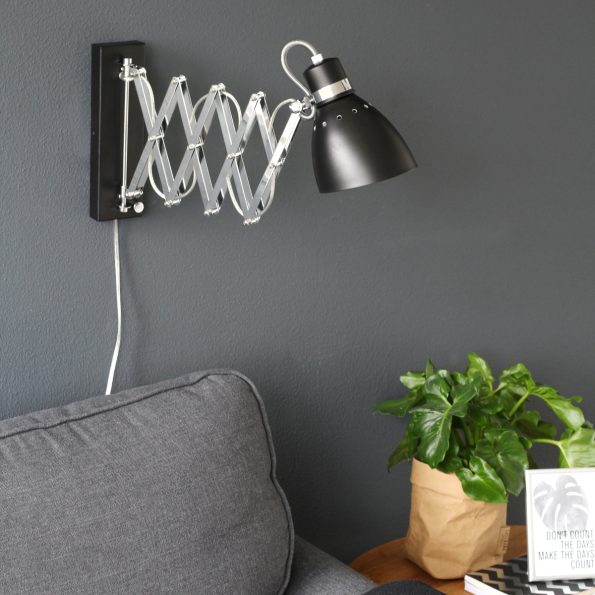 Industrielle Wandleuchte Spring Schwarz – Bild 2