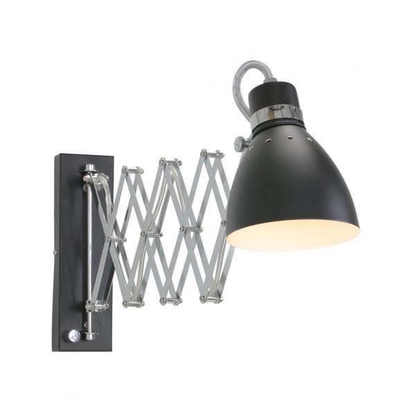 Industrielle Wandleuchte Spring Schwarz