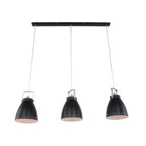 Drielichts-hanglamp-zwart