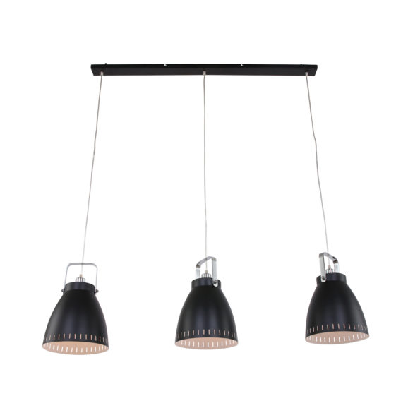 Drielichts-hanglamp-zwart