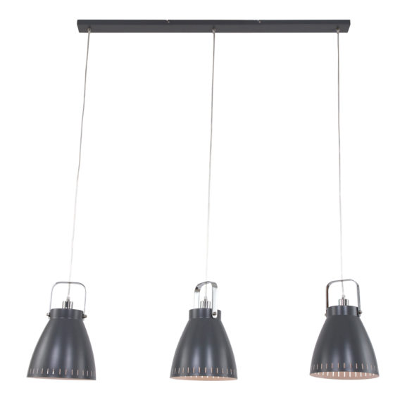 drielichts hanglamp grijs