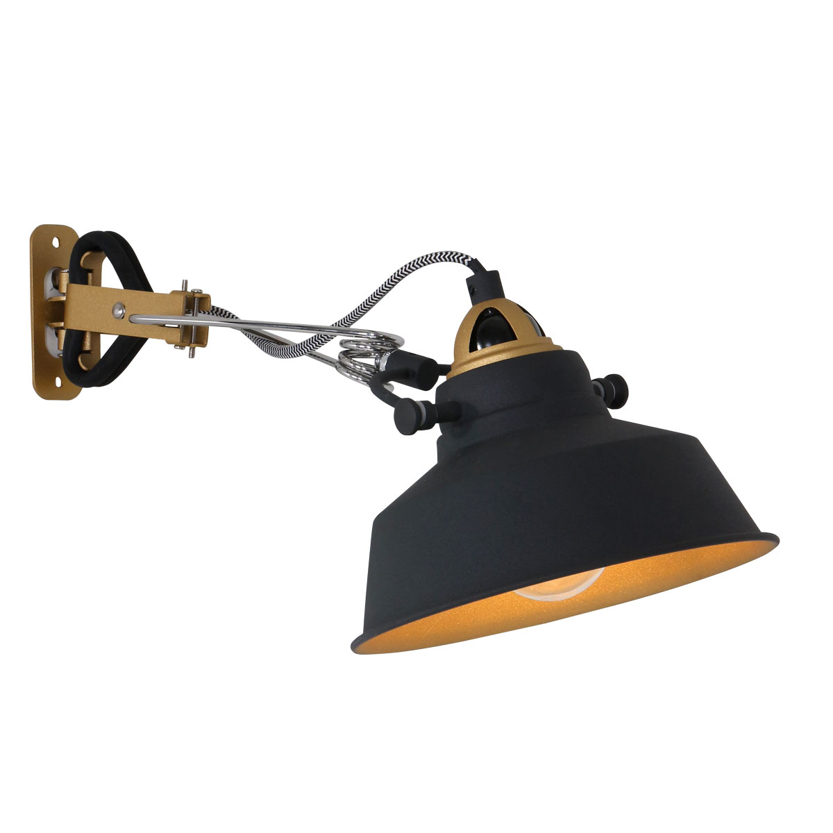 Industrielle Wandleuchte Schwarz Ivy ø18 cm - Fabriklampe-online