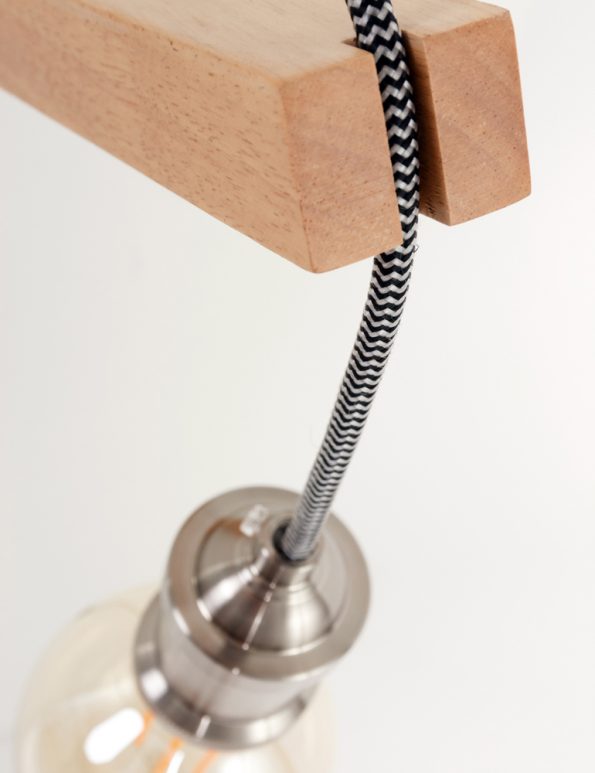 Skandinavische Wandlampe Holz Braun – Bild 5