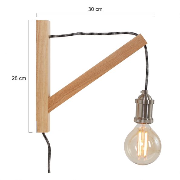 Skandinavische Wandlampe Holz Braun – Bild 8