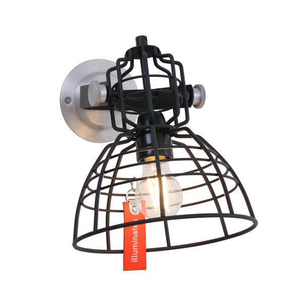 Industrielle Wandleuchte MarkIII Schwarz