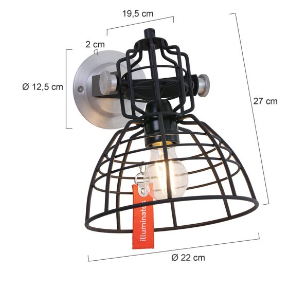 Industrielle Wandleuchte MarkIII Schwarz – Bild 7