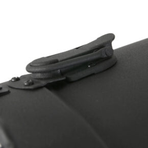 Schwarze industrielle Stehleuchte mit Holzstativ - Fabriklampe-online