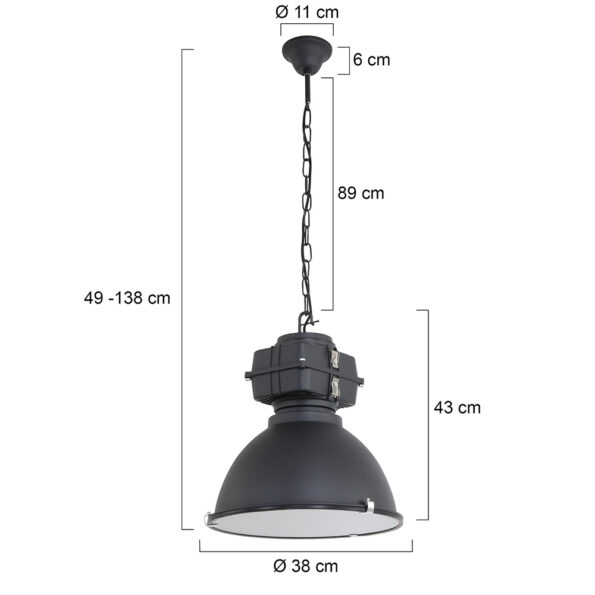 Industrielle Pendelleuchte Densi Schwarz Ø 38 Cm – Bild 7