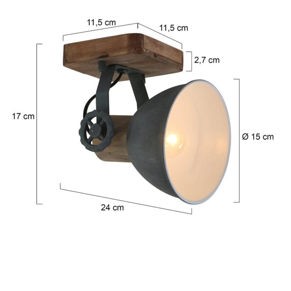 Industrielle Spot Gearwood Grau – Bild 7