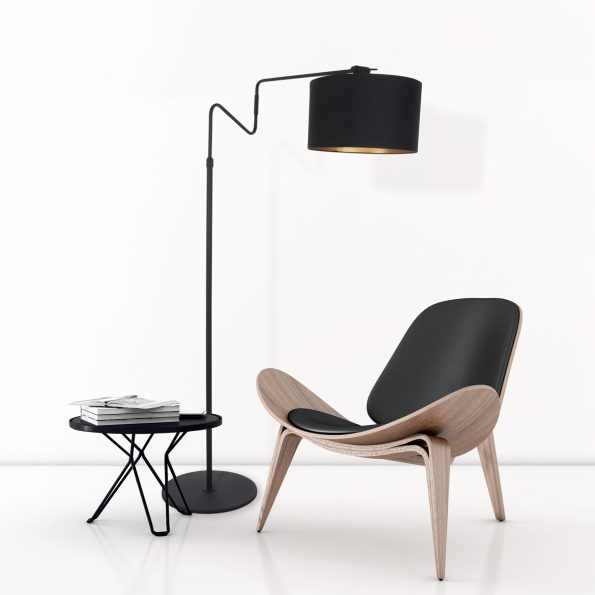 Industrielle Stehlampe Linstrom Schwarz – Bild 3