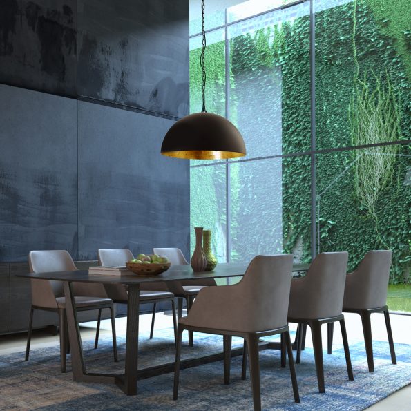 Industrielle Pendelleuchte Semicirkel Schwarz Ø 50 Cm – Bild 3