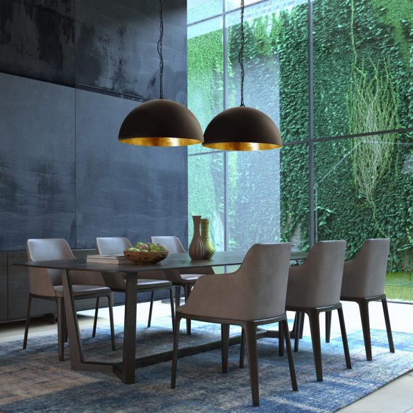 Industrielle Pendelleuchte Semicirkel Schwarz – Bild 3