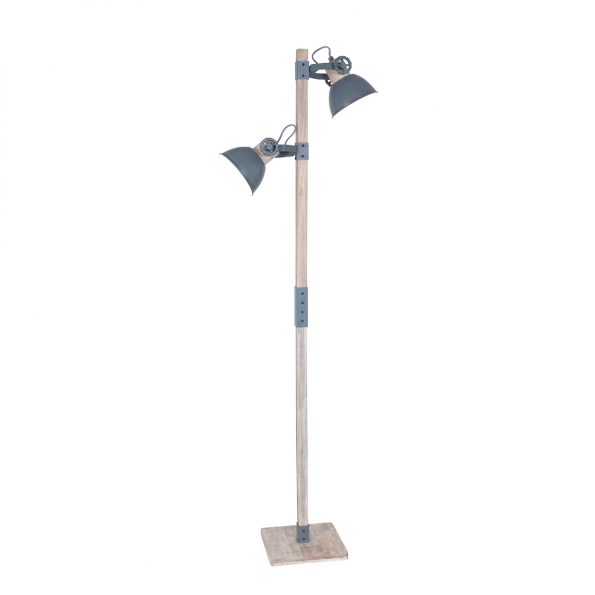 Industrielle Stehlampe Gearwood Grau – Bild 2
