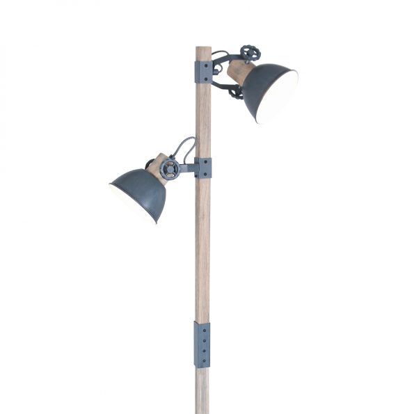 Industrielle Stehlampe Gearwood Grau
