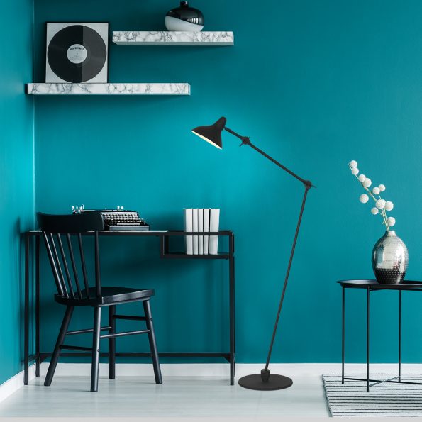 Industrielle Stehlampe Kasket Schwarz Ø 30 Cm – Bild 3