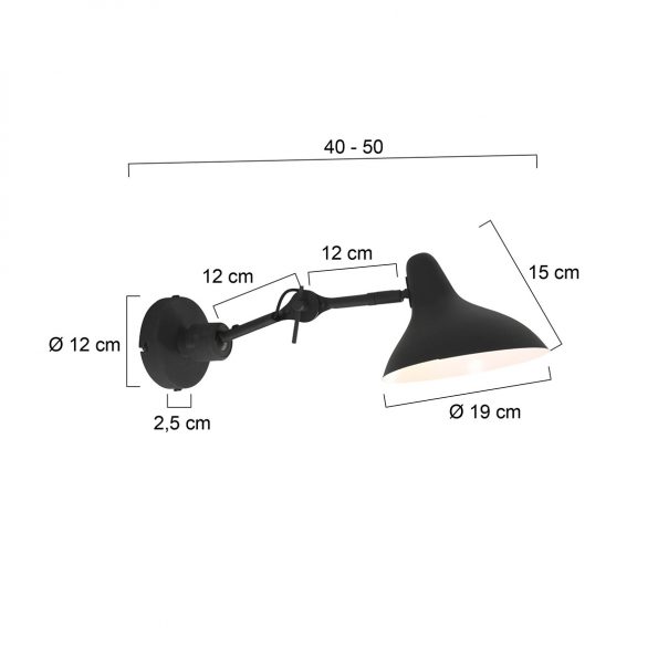 Industrielle Wandleuchte Kasket Schwarz – Bild 6