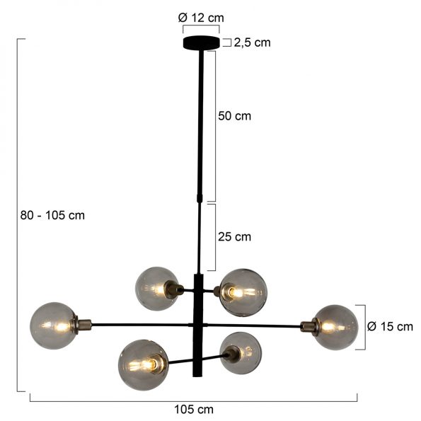 Industrielle Pendelleuchte Constellation Schwarz Ø 105 Cm – Bild 7