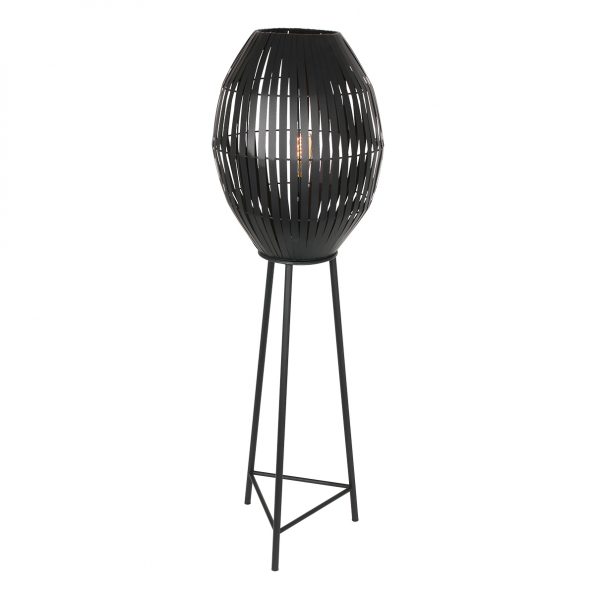 Industriell Stehlampe Kyomi  Schwarz