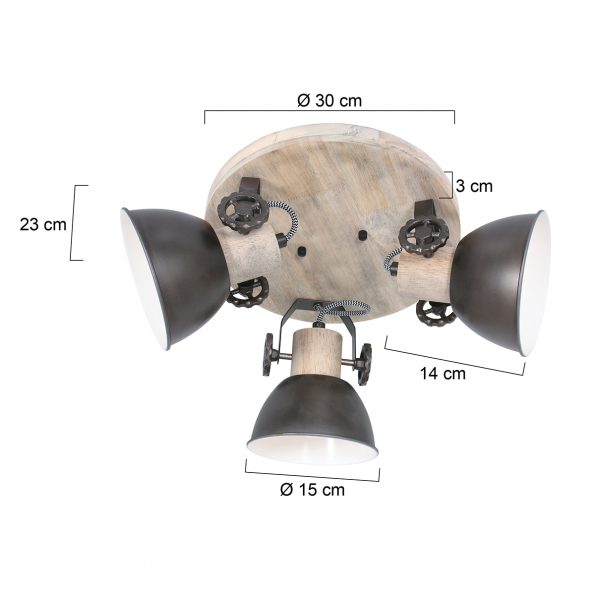 Industrielle Spot Gearwood Anthrazit Ø 38 Cm – Bild 7