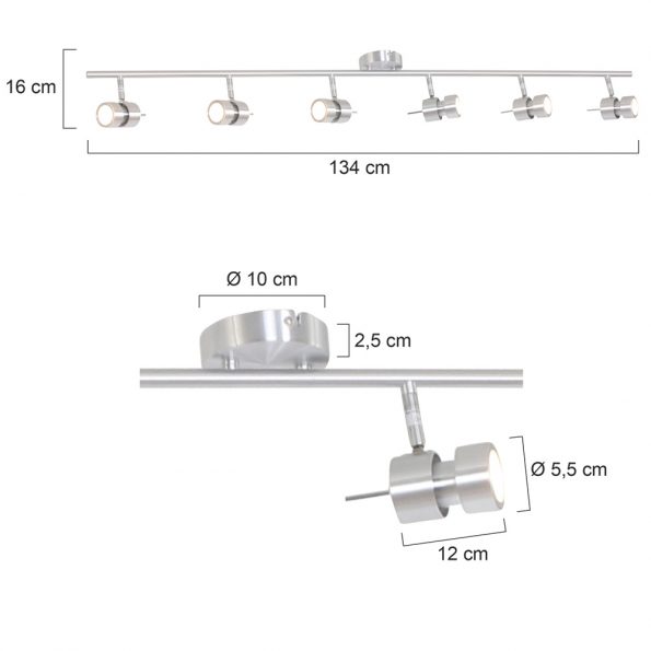 Industrielle Deckenleuchte Natasja LED Stahl – Bild 5