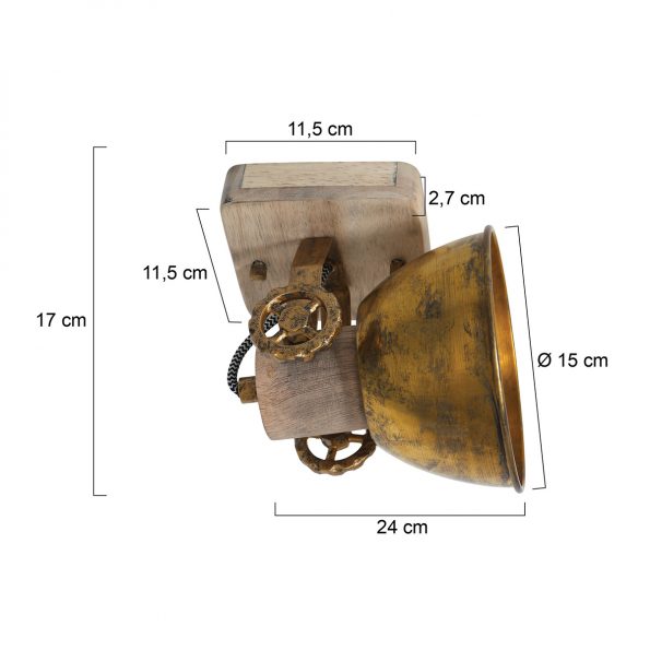Industrielle Spot Gearwood Bronze – Bild 5