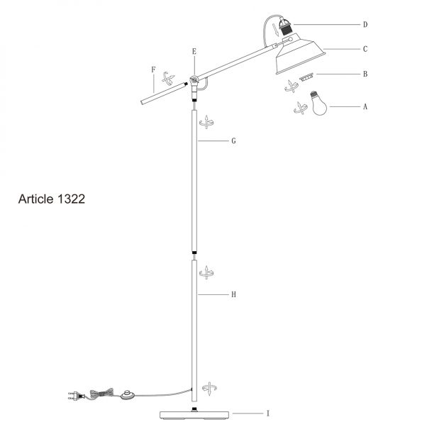 Industrielle Stehlampe Nove Grau Ø 28 Cm – Bild 22