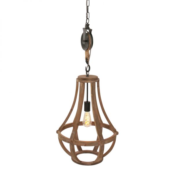 Industrielle Pendelleuchte Liberty Bell Holz Ø 40 Cm – Bild 13