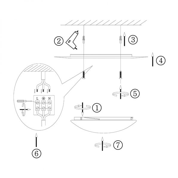 Industrielle Deckenleuchte Ikaro Stahl Ø 24 Cm – Bild 7