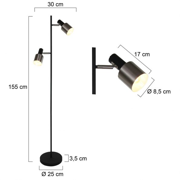 Industrielle Stehlampe Fjorgard Schwarz Ø 25 Cm – Bild 8