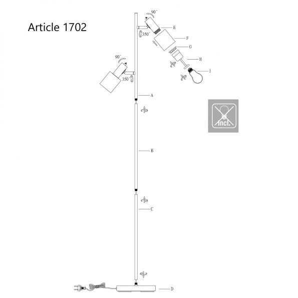Industrielle Stehlampe Fjorgard Schwarz Ø 25 Cm – Bild 9