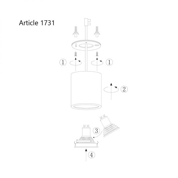 Industrielle Spot Pelite Spot Stahl Ø 8,5 Cm – Bild 8