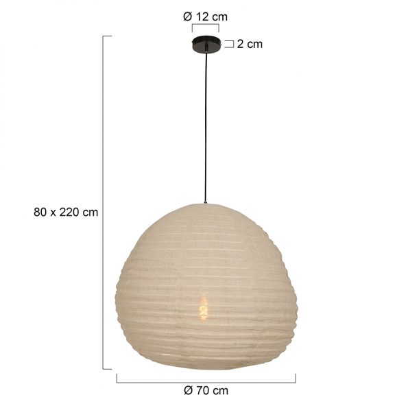 Industrielle Pendelleuchte Bangalore Beige Ø 70 Cm – Bild 6