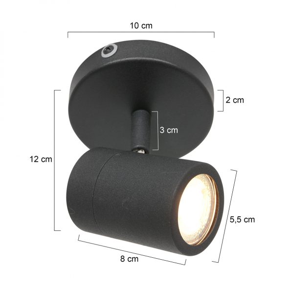 Industrielle Spot Upround LED Schwarz Ø 10 Cm – Bild 6