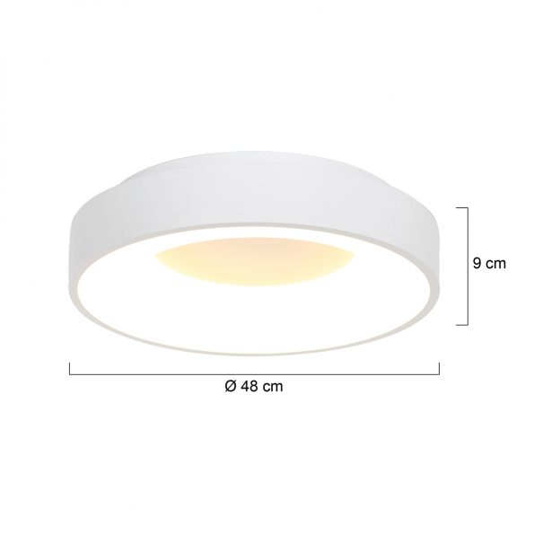 Industrielle Deckenleuchte Ringlede Weiß Ø 48 Cm – Bild 8