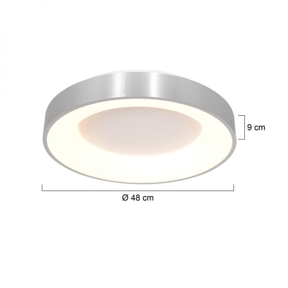 Industrielle Deckenleuchte Ringlede Silber Ø 48 Cm – Bild 6