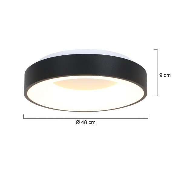 Industrielle Deckenleuchte Ringlede Schwarz Ø 48 Cm – Bild 8