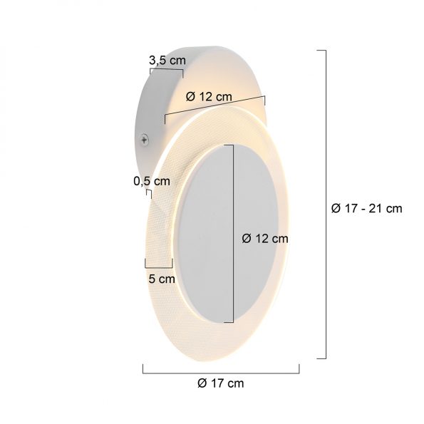 Industrielle Wandleuchte Lido Weiß Ø 17 Cm – Bild 8