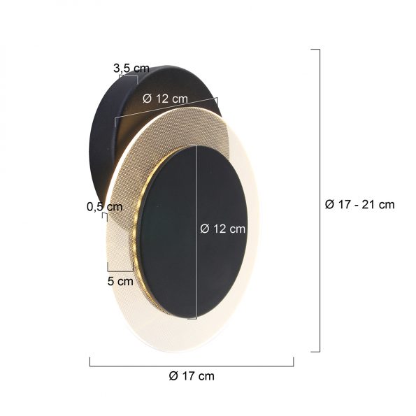 Industrielle Wandleuchte Lido Schwarz Ø 17 Cm – Bild 8