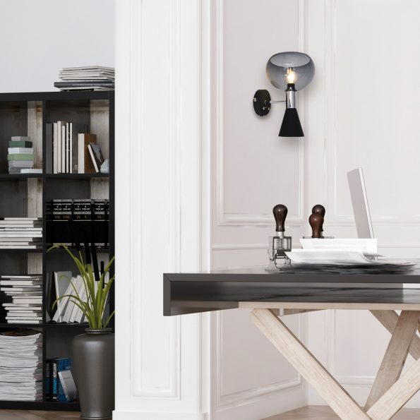 Industrielle Wandleuchte Fastlåst Schwarz – Bild 3