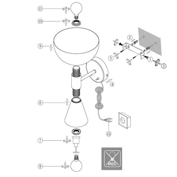 Industrielle Wandleuchte Fastlåst Schwarz – Bild 8