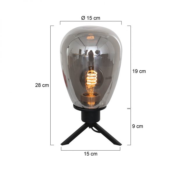 Industrielle Tischlampe Reflexion Schwarz Ø 15 Cm – Bild 8