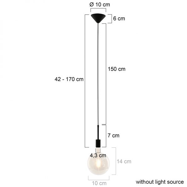Industrielle Pendelleuchte Minimalics Schwarz Ø 10 Cm – Bild 7