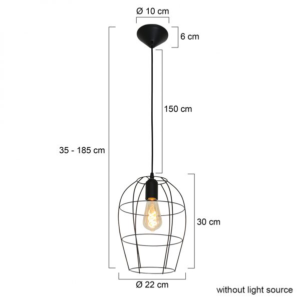 Industrielle Pendelleuchte Minimalics Schwarz Ø 15 Cm – Bild 7