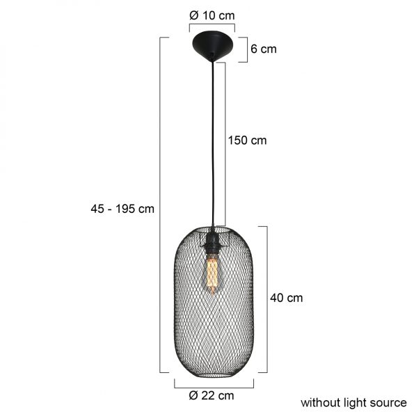 Industrielle Pendelleuchte Bodine Schwarz Ø 22 Cm – Bild 6