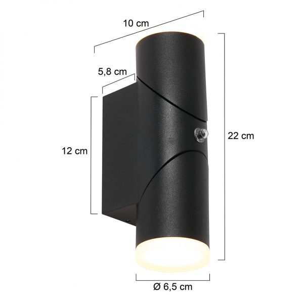 Industrielle Wandlampe Samar Schwarz – Bild 7