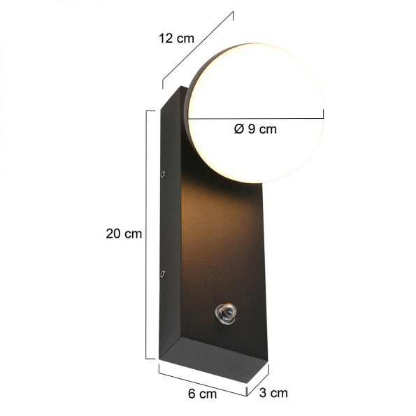 Industrie Wandlampe Simara Schwarz – Bild 7