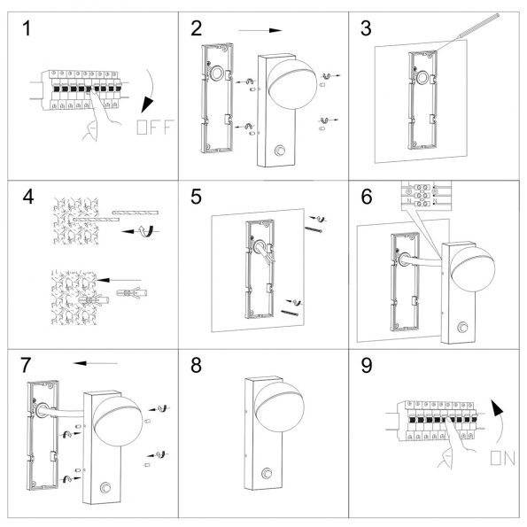 Industrie Wandlampe Simara Schwarz – Bild 8