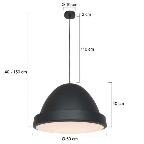 Industrielle Pendelleuchte Nimbus Schwarz Ø 50 Cm – Bild 7
